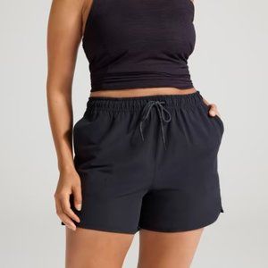 Allbirds Black Natural Wool-Blend Run Shorts Lightweight Breathable Pockets